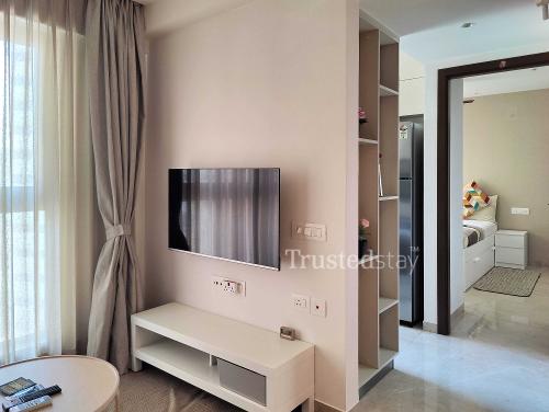 Bedroom One of Regent Hills TrustedStay Service Apartment in Powai Mumbai